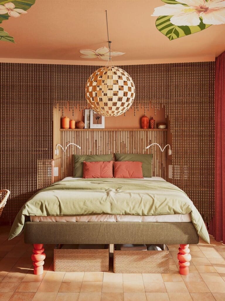 Bikini Island & Mountain Hotel terrace in Port de Sóller with boho-glam decor and sea views — dreamy adults-only girls’ weekend stay