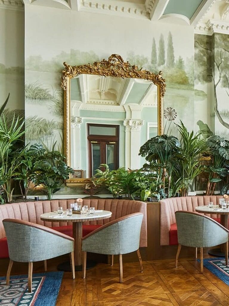 Inside The Grand Brighton’s bar — glamorous, old-money seaside vibes with polished finishes and an elegant cocktail setting, perfect for arrival drinks and a pre-dinner hen debrief.