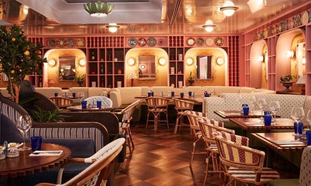 Patatino restaurant at The Hoxton Edinburgh with Sorrento-inspired Italian styling, perfect for an Italy-themed hen weekend dinner