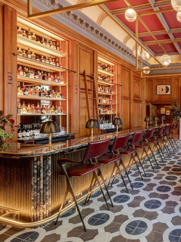Commons Club bar at Virgin Hotels Edinburgh, cocktails for a lively Edinburgh hen weekend
