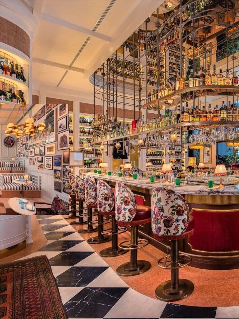 Rocco restaurant at The Ivens with glamorous interiors and tables set for dinner