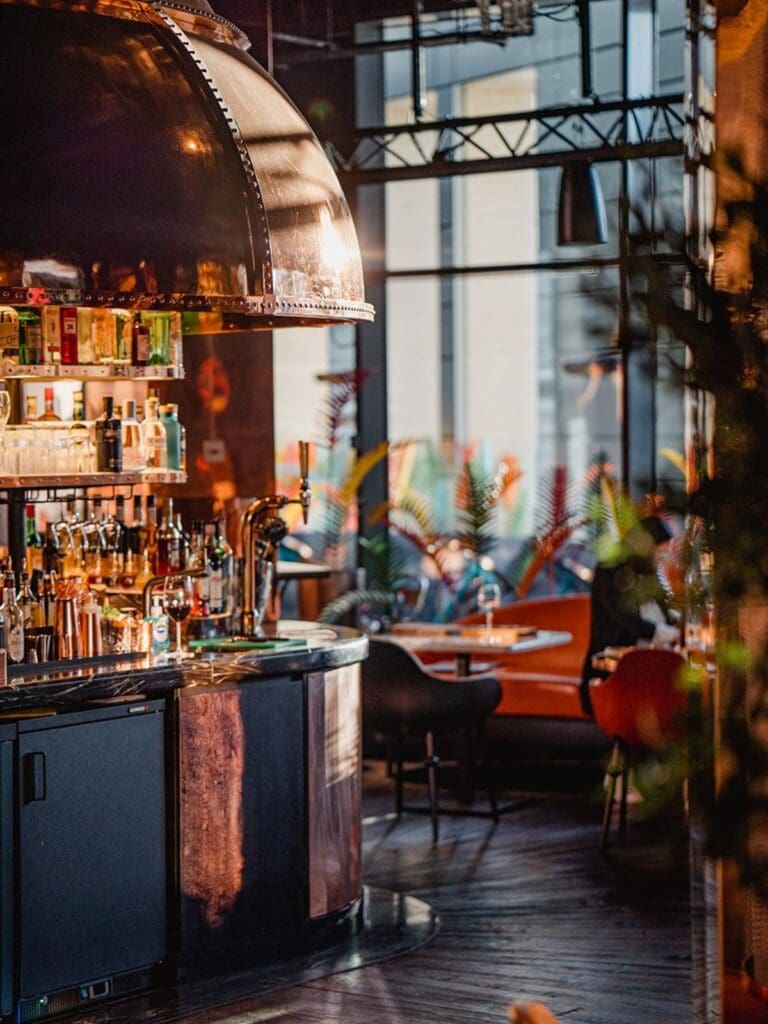 Duck & Waffle Edinburgh dining room with city views, ideal for a vibey hen weekend dinner.