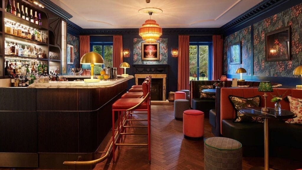 Warm, polished lobby in The Address with hotel-bar energy — a calm start to a girls’ weekend.
