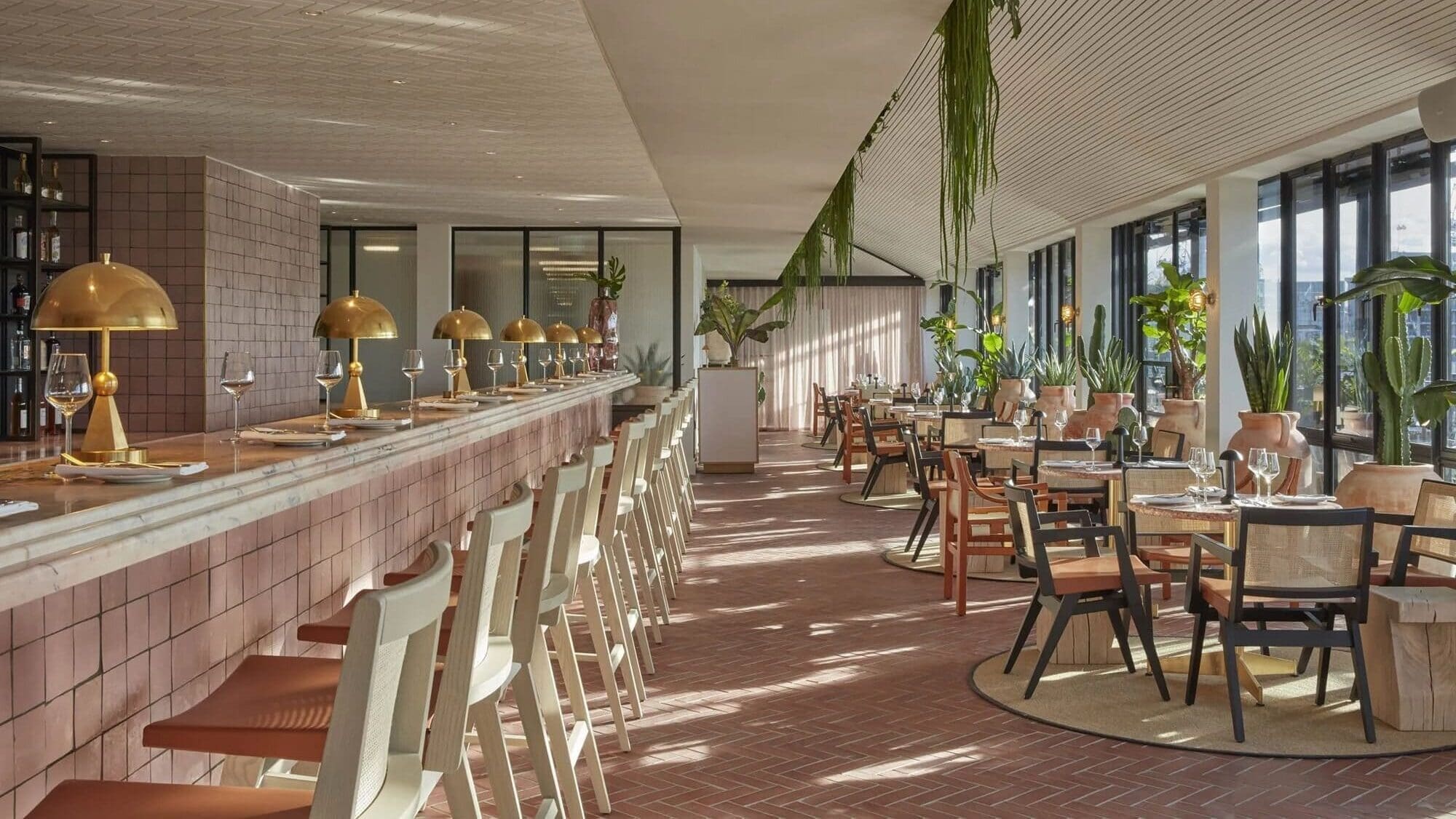 Bar at One Hundred Shoreditch — cocktails before Shoreditch dinner plans