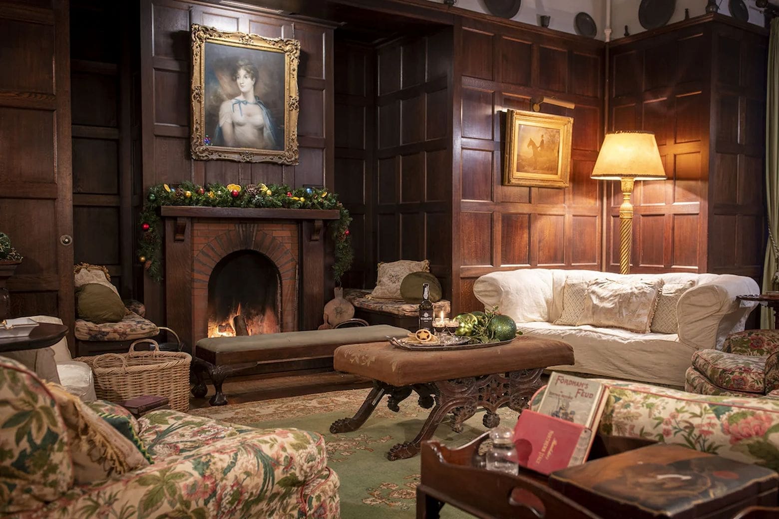 Grand country house with panelled dining room and sweeping staircase in Airbnbs in York for a hen weekend in the countryside.