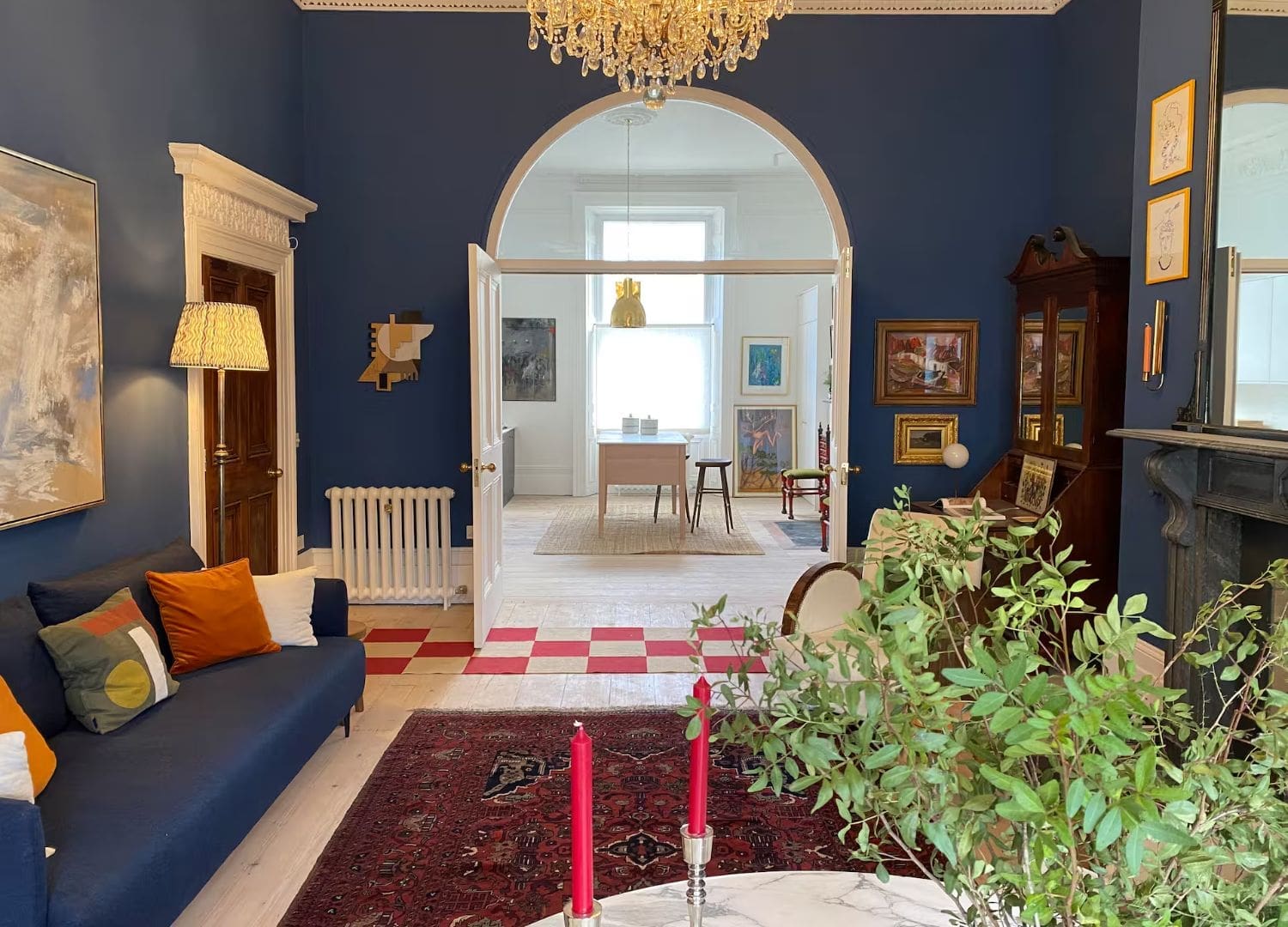Character-filled Georgian house with large rooms, artwork and original features in Airbnbs in Dublin for a hen weekend.