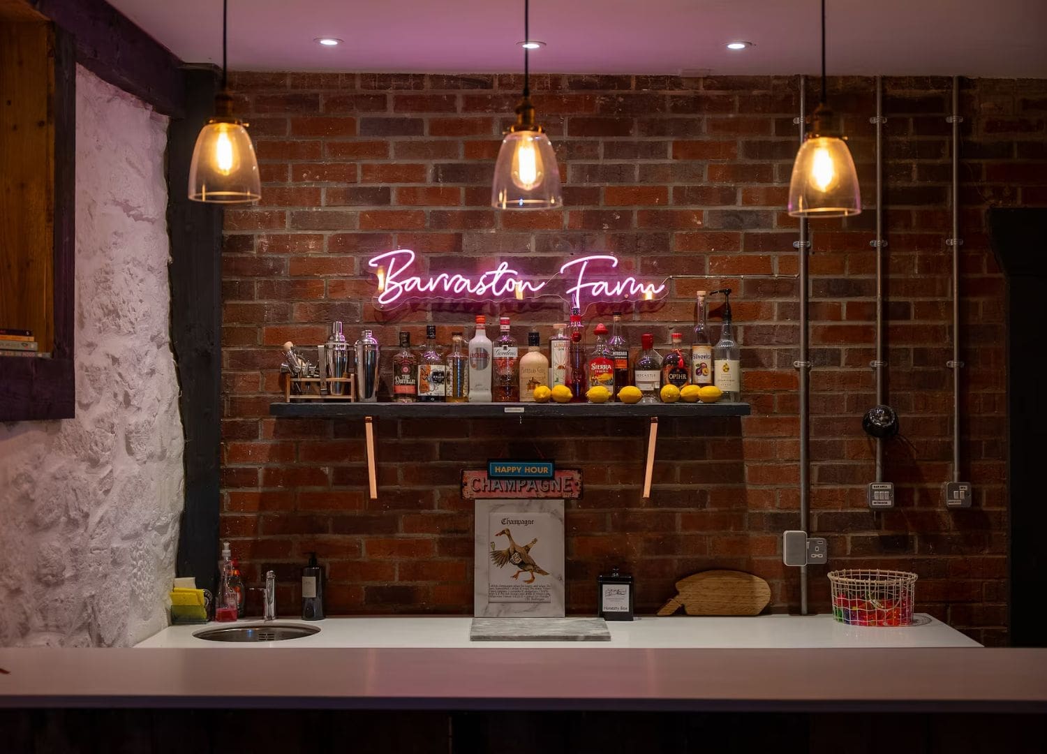 Countryside stay with wood-fired hot tub, sauna and converted barn social space in Airbnbs in Glasgow for a hen weekend.