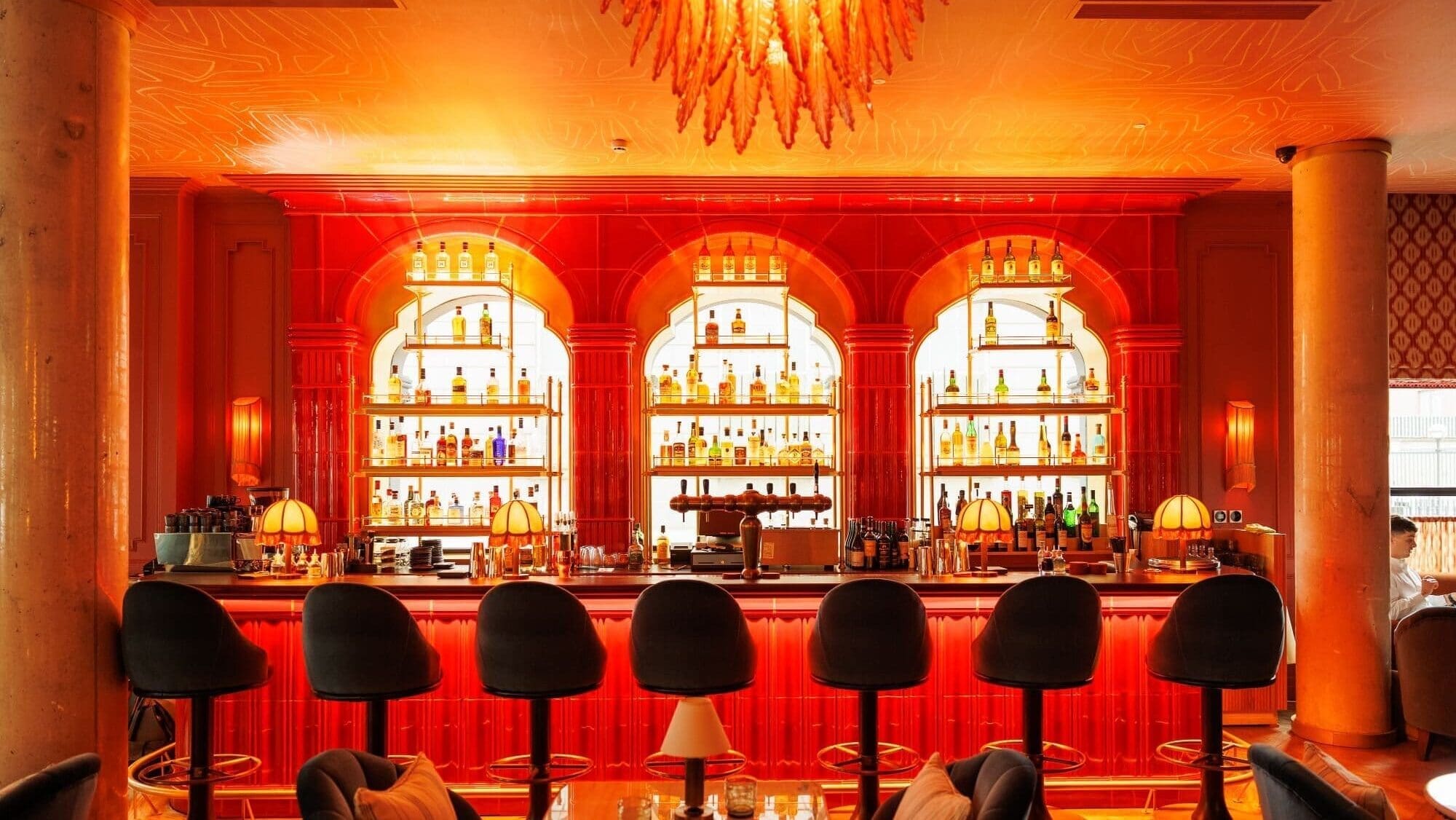 Jean-Georges at The Leinster Dublin with stylish dining interiors and drinks at the table.