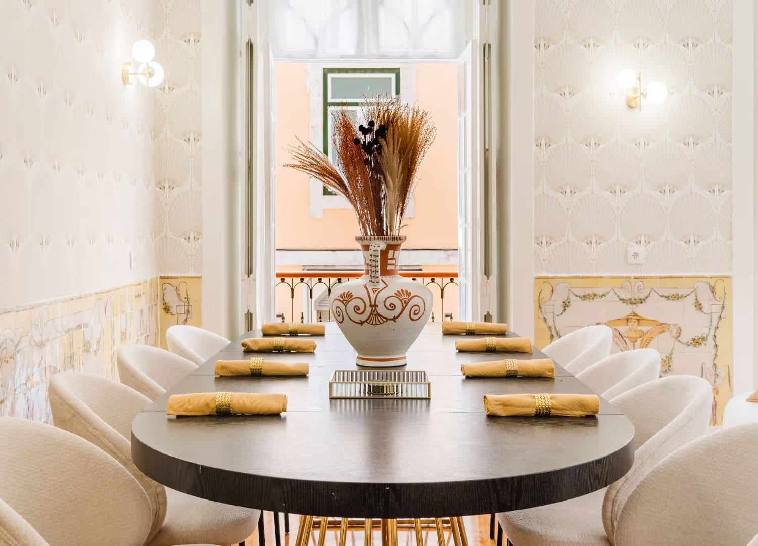 Elegant apartment with high ceilings, original tiles and castle-view balcony in Airbnbs in Lisbon for a hen weekend in Baixa.
