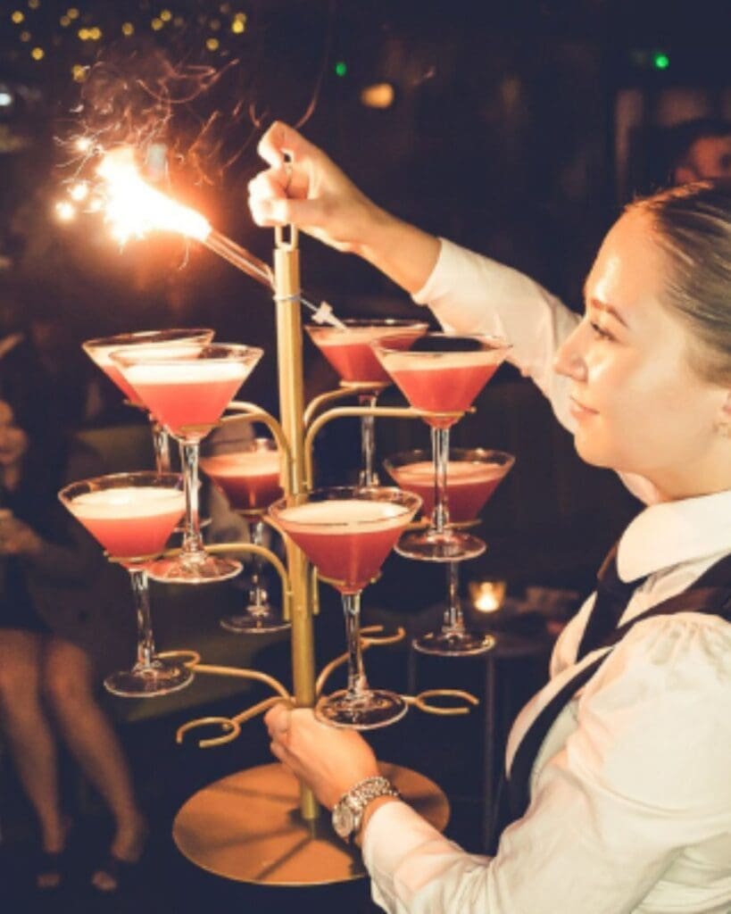 Nightlife scene at Sub 13 in Bath, a popular cocktail bar and late-night spot for girls’ nights out and hen weekends in the city.