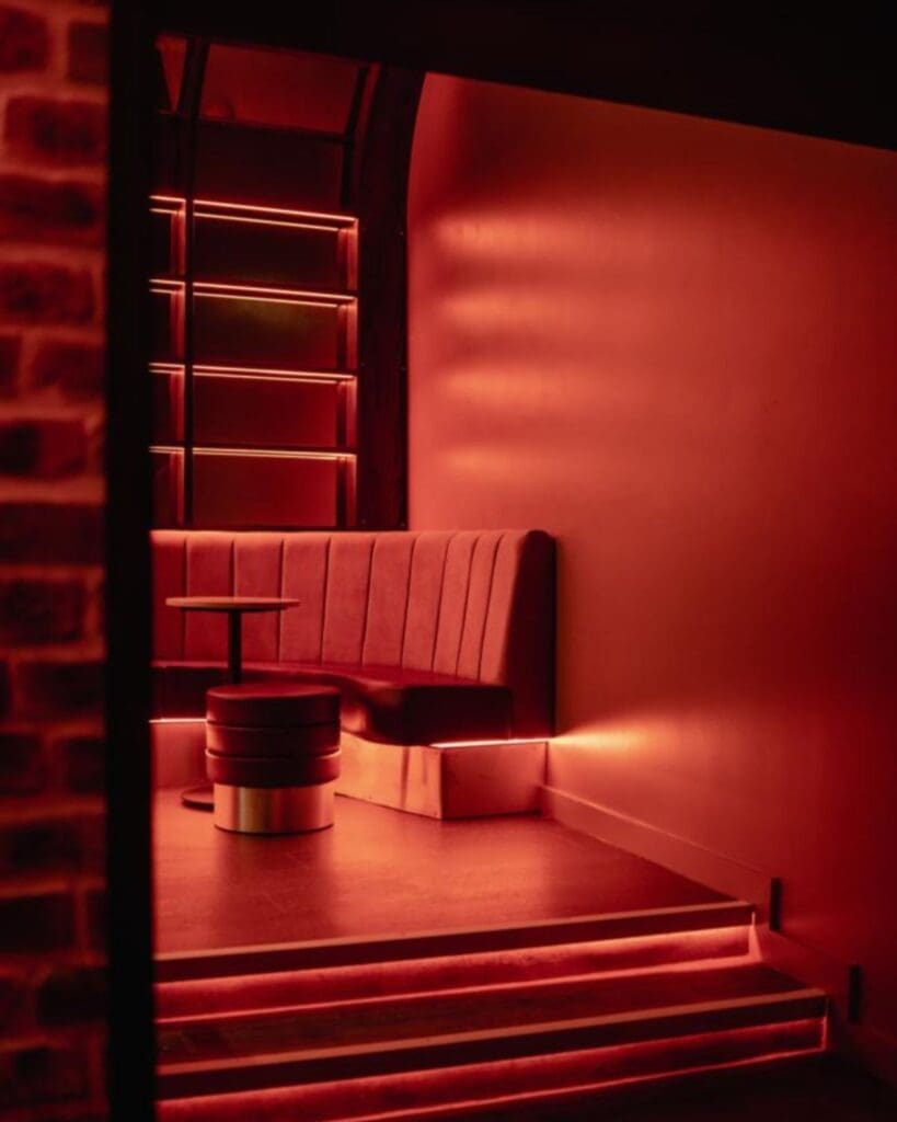 Late-night bar and club setting at Vudu Lounge in York, a glamorous spot for cocktails, dancing and a hen weekend night out.