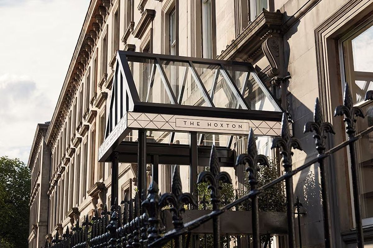 Exterior of The Hoxton Edinburgh, a stylish Edinburgh hen weekend hotel set within a grand historic city-centre building.
