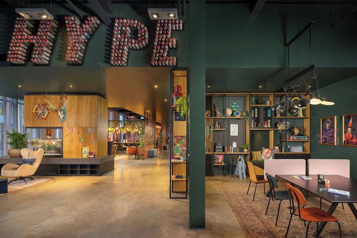 Moxy Glasgow Merchant City, a sociable Glasgow group hotel with colourful shared spaces and a lively lobby bar