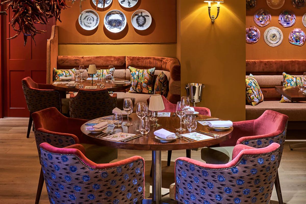 Colourful restaurant and dining area at The Bird, a boutique Bath hen weekend hotel.