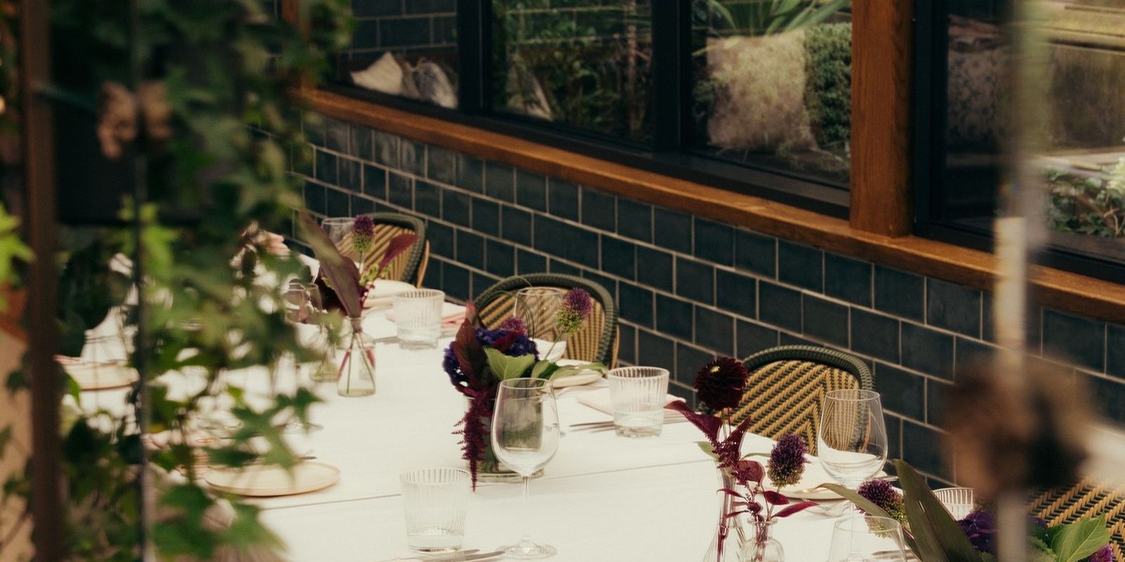 Private courtyard lunch at Gleneagles Townhouse Edinburgh for an Edinburgh hen weekend.