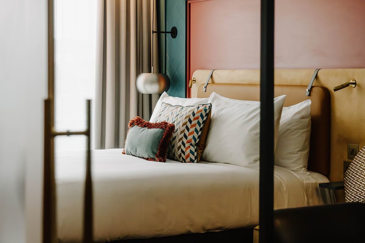 Twin bedroom at The Halyard Liverpool with two double beds.