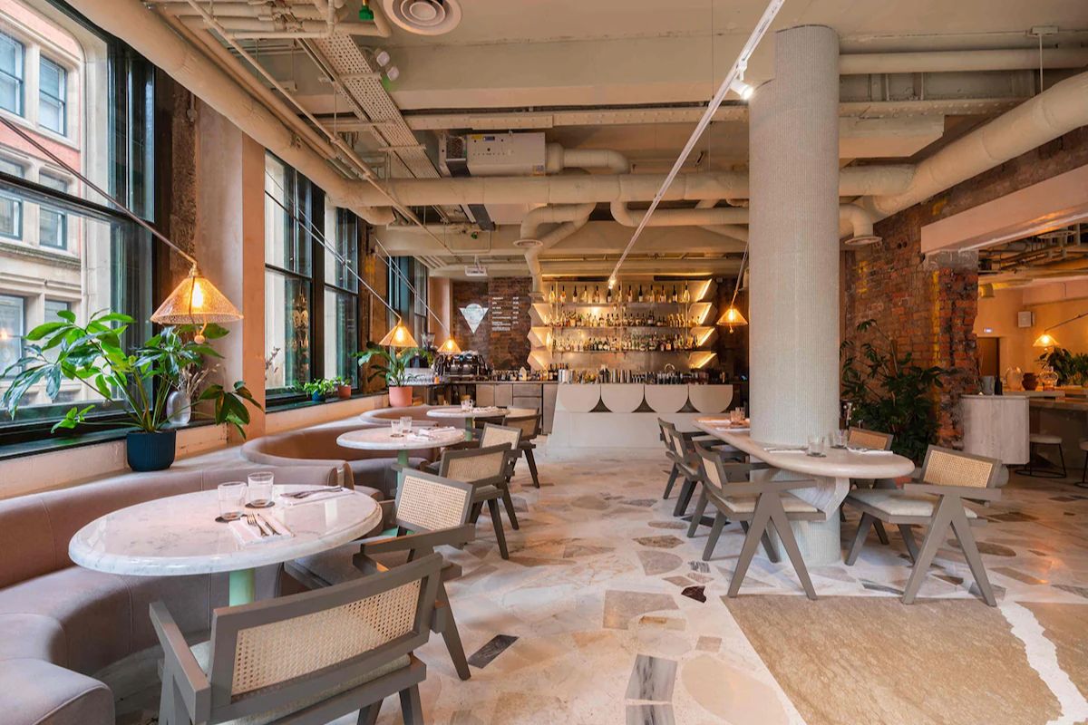 Restaurant and bar at The Alan Manchester.