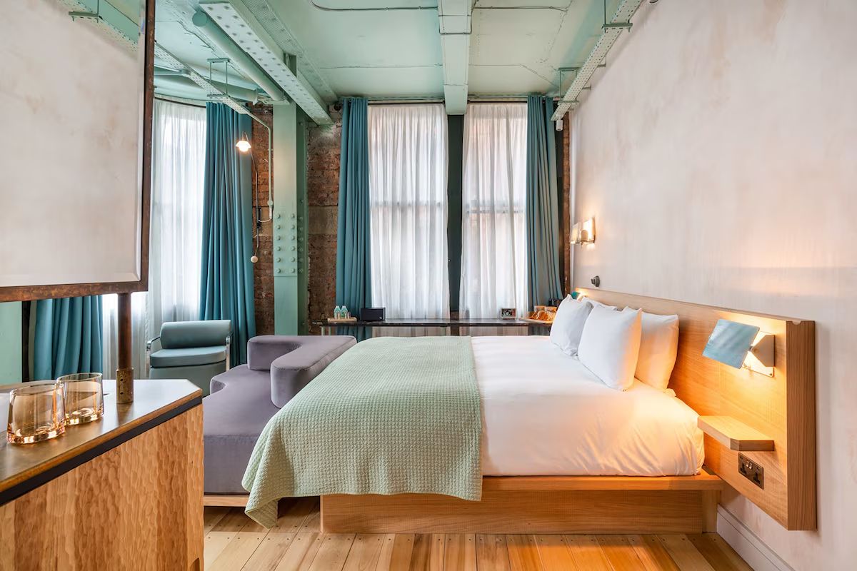Spacious bedroom at The Alan Manchester.