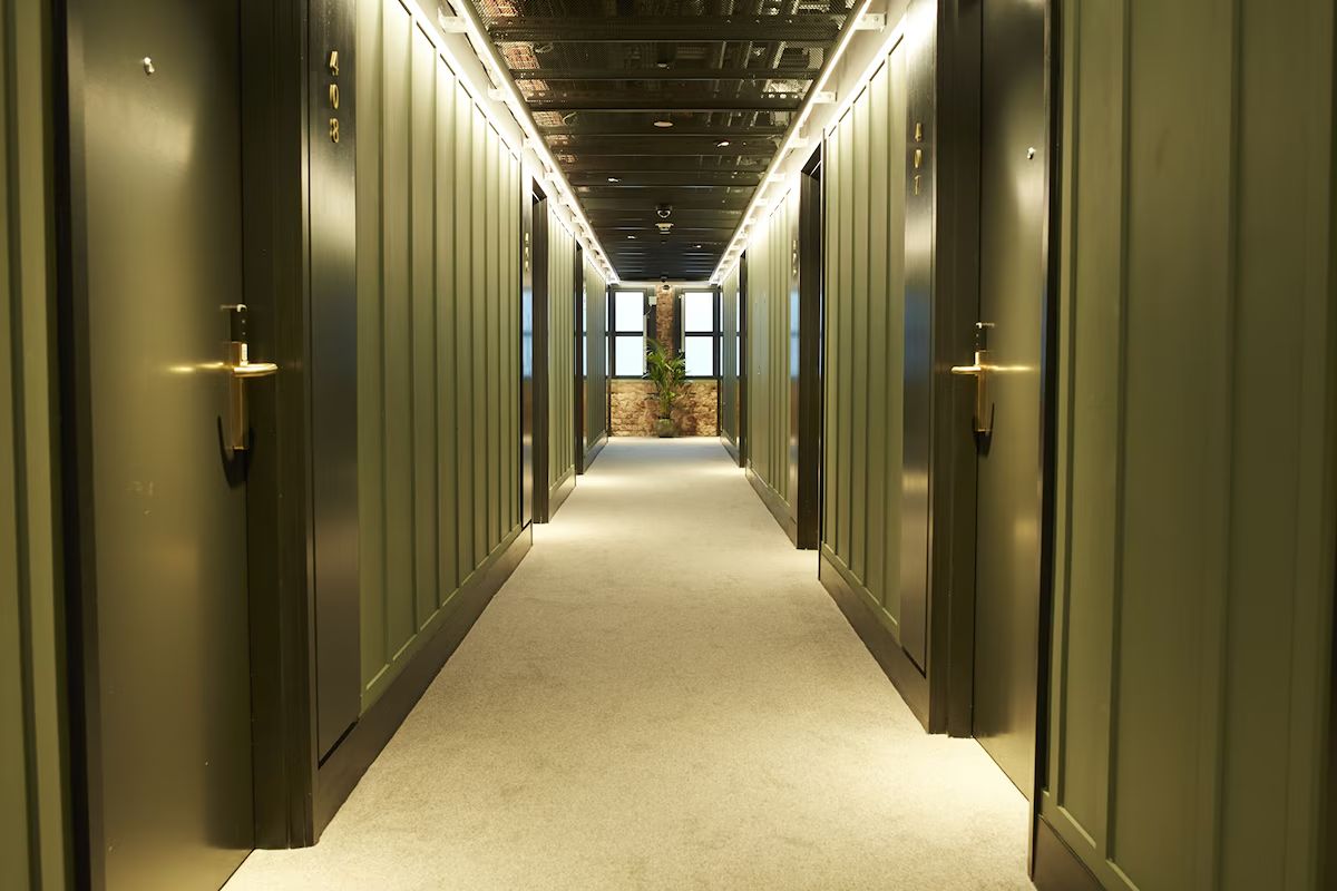 Guest corridor at LEVEN Manchester.