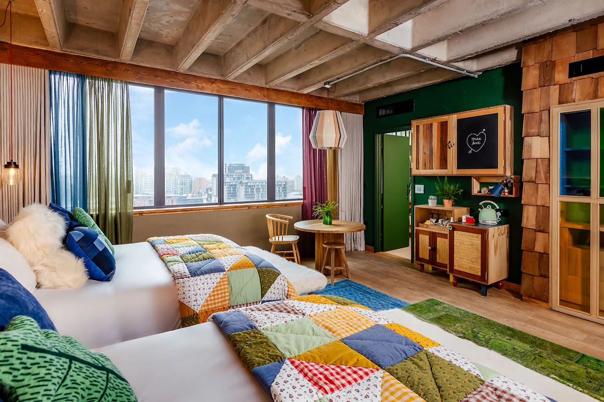 Spacious group bedroom at Treehouse Hotel Manchester.